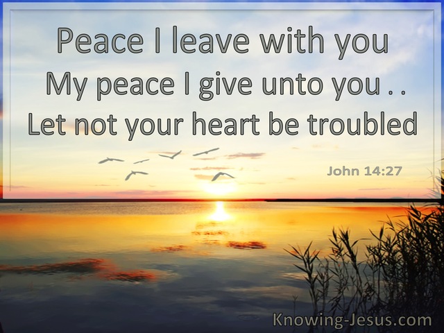 John 14:27 Peace I Leave With You Let Not Your Heart Be Troubled (utmost)12:14